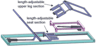 Figure 1(a) shows the components of mattress support platform which are composed of back  section, seat section, upper leg section and low leg section. For the body slip test the seat  section and the upper leg section were designed for length-adjustable structure as shown in  Figure 1(b). 