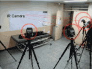Figure 7 shows the 3D motion capture system to measure the upper body slip when the back rest is raised up. We used total 7 high speed infra-red cameras which are arranged around bed. 