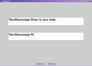 Figure 1. A screen shot of the text entry task. Two text fields are shown. One shows the sentence which the participant is asked to type. The other text field contains the text which the participant has entered thus far.