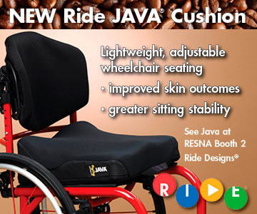 Advertising for the new Ride Java Cushion, which is lightweight and adjustable