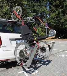 Photo of design showing bike rack on back of a car