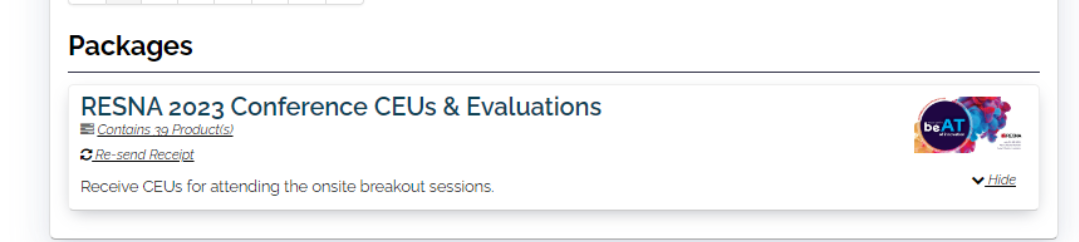 RESNA Learn - RESNA 2023 Conference CEU package screenshot RESNA Learn - RESNA 2023 Conference CEU package screenshot