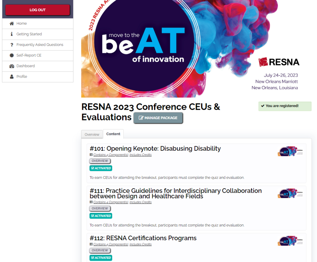 RESNA Learn - 2023 Conference CEU page RESNA Learn - 2023 Conference CEU page