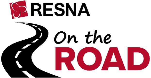 RESNA on the Road logo with an image of a highway road leading up to the red RESNA logo.