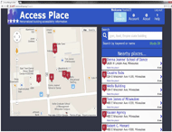 This figure depicts a small section of the profile page for AccessPlace. The top banner at the top of the page has the ARB logo and the words “AccessPlace”. Below this banner on the left is a menu. To the right there are two drop down boxes. The top one is for entering demographic info and contains text boxes, the bottom one is for entering health conditions. There is a list of impairments with a checked box next to each. 