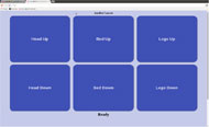 Picture of the Autobed web interface that is served by the processor on the Autobed module on the local wireless network. This web interface mimics the functionality of the remote control pendant for the electric bed.