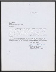 In the Fred Sammons Archive Project, there are a lot of typed documents to Sammons from various people regarding Fred Sammons, Inc. This letter is an inquiry from an inventor asking Sammons to license the patent of their invention. Sammons received numerous request like this because of his ability to manufacture equipment in a large scale. 