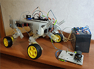 Robot with mechatronic stabilization modules, energy unit and control unit.
