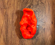 This image depicts the shape that was created from playdoh that was described above.