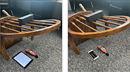 Figure 2 illustrated how we collect data for sound test.  The image represent how we collect data on iPad and iPhone.  The image the sound generator is 18 inches distance from a sound meter and device.