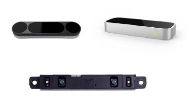 Figure  2. Ultraleap hand tracking devices. Leap Motion Controller 2 (top left), Leap Motion Controller 1 (top right), Stereo IR 170 (bottom)