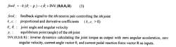 The feedback signal was determined by each angular displacement, angular velocity and the joint moment to maintain the current position against the external force. 