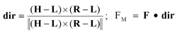 Direction of wheelchair motion was determined by crossing a vector between the hub and the contact point of the left side wheel with a vector between the contact points of the left and right wheels. The contact points were determined using the force plate data. The projected resultant force is equal to the resultant force determined by the SMART Wheels dotted with the direction vector. 