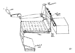 This drawing shows the concept selected as the final design concept. It was generated using the C  sketch method. A small diameter roller is the separating mechanism. 