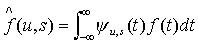 Equation depicts that a wavelet coefficient is calculated by integration of a wavelet function and a signal.