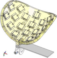 The screenshot of the software illustrates a blue-filled circle signifying the magnet, while there are black squares with white numbers representing the sensors in the HPM shell. Software screenshot depicts the toggling of the sensor squares to green when they are used in the current triangulation set in tracking the magnet position. In the current screenshot, sensors 12, 13, and 15 are toggled to green. 