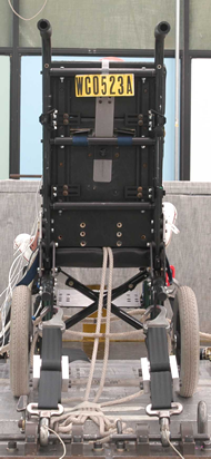 Figure 4. Rear view of second wheelchair prototype showing the two transverse bars 