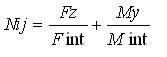 Nij equals the quantity of the axial load divided by the critical intercept load value, closed quantity. This is added to the quantity of the bending moment divided by the critical moment intercept, closed quantity.