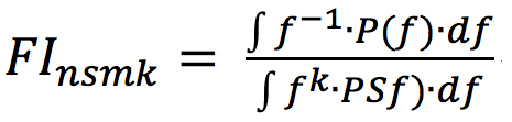 Equation 1 shows the equation developed by Dimitrov et al. (2006).  equates to a fraction. The numerator is the integral of  to the exponent by negative one multiplied by . The denominator is the integral of  to the exponent of k multiplied by .  